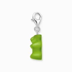 Online Charm-Goldbären-Anhänger in Grün Silber Damen Charms|Charms