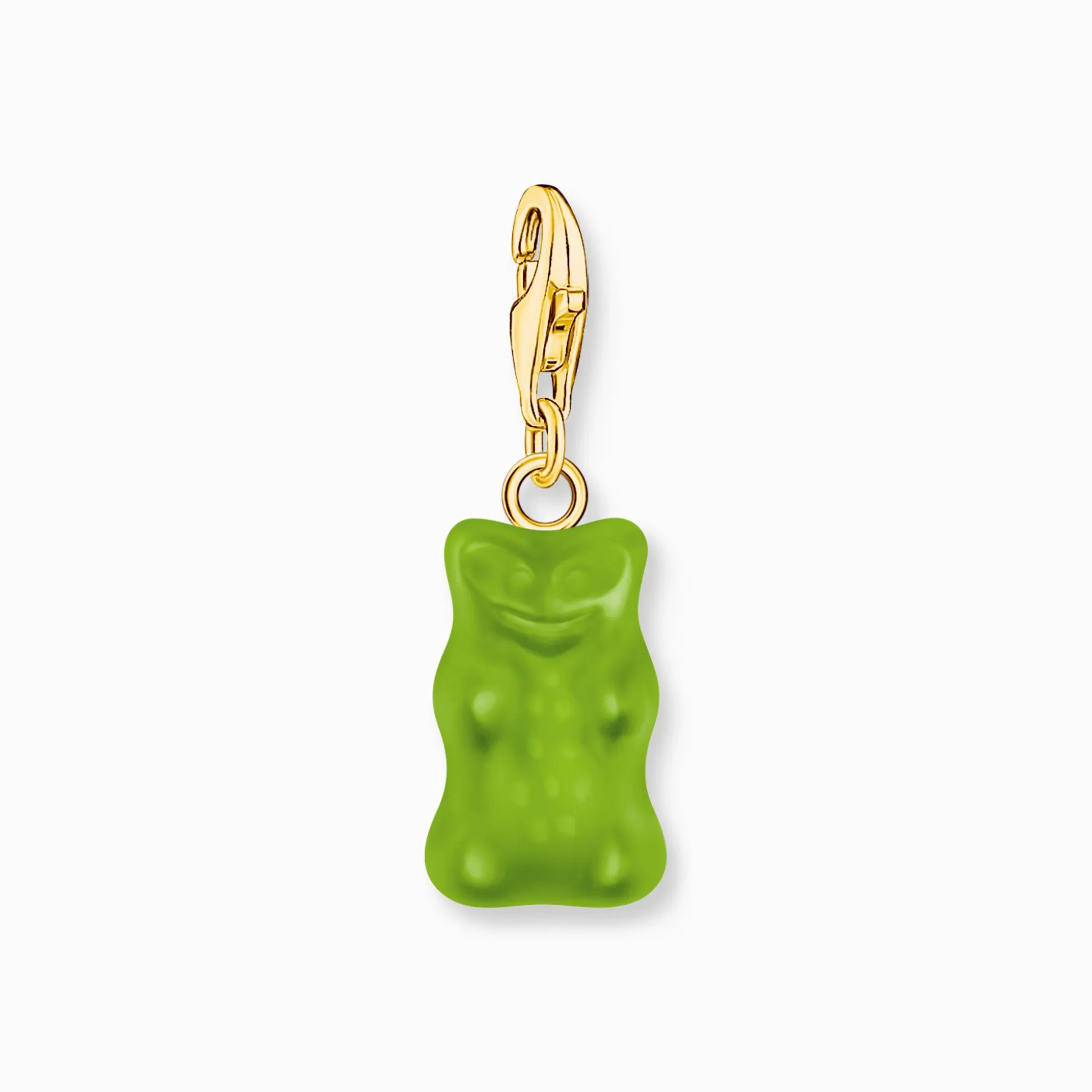 Hot Charm-Goldbären-Anhänger in Grün vergoldet Damen 18K Vergoldung - 925 Silber|Charms
