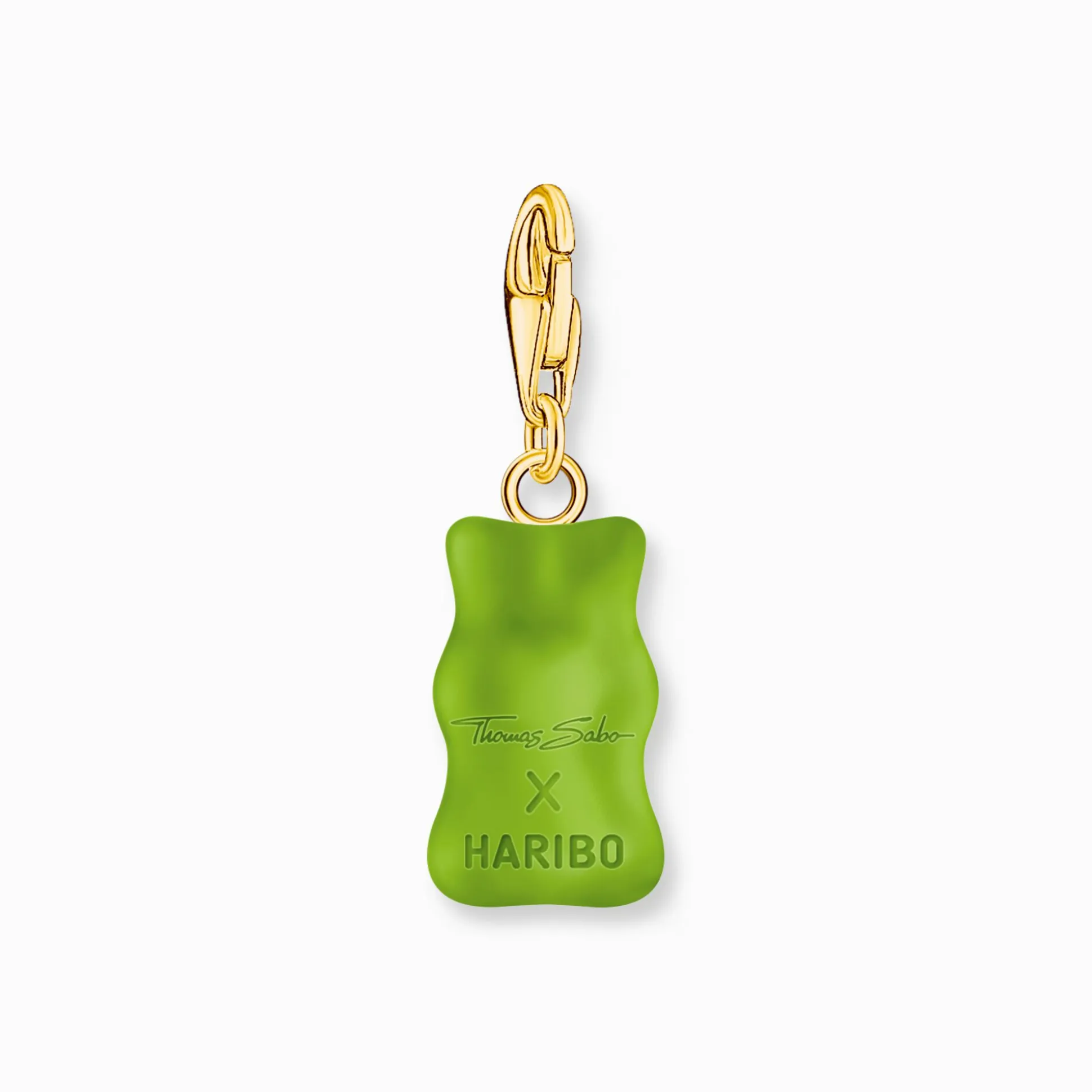 Hot Charm-Goldbären-Anhänger in Grün vergoldet Damen 18K Vergoldung - 925 Silber|Charms