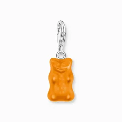 Online Charm-Goldbären-Anhänger in Orange Silber Damen Charms|Charms