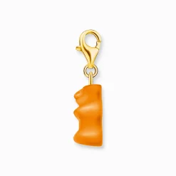 Cheap Charm-Goldbären-Anhänger in Orange vergoldet Damen Charms|Charms