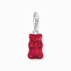 Cheap Charm-Goldbären-Anhänger in Rot Silber Damen Charms|Charms