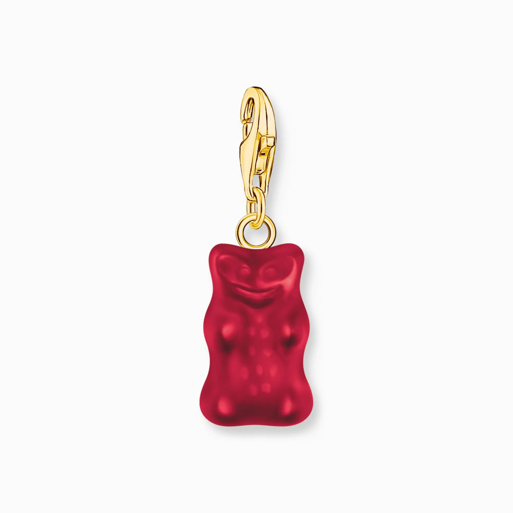 Best Sale Charm-Goldbären-Anhänger in Rot vergoldet Damen Charms|Charms