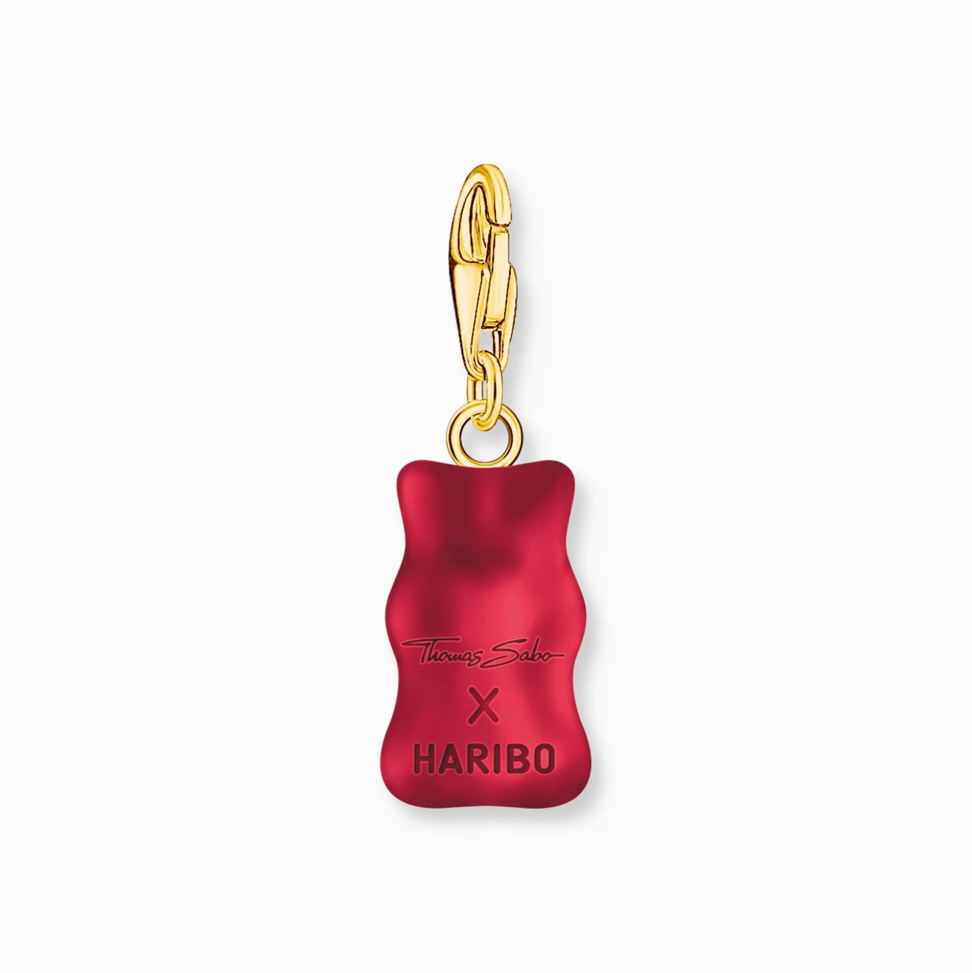 Best Sale Charm-Goldbären-Anhänger in Rot vergoldet Damen Charms|Charms