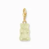 Discount Charm-Goldbären-Anhänger in Weiß vergoldet Charms|Weiß