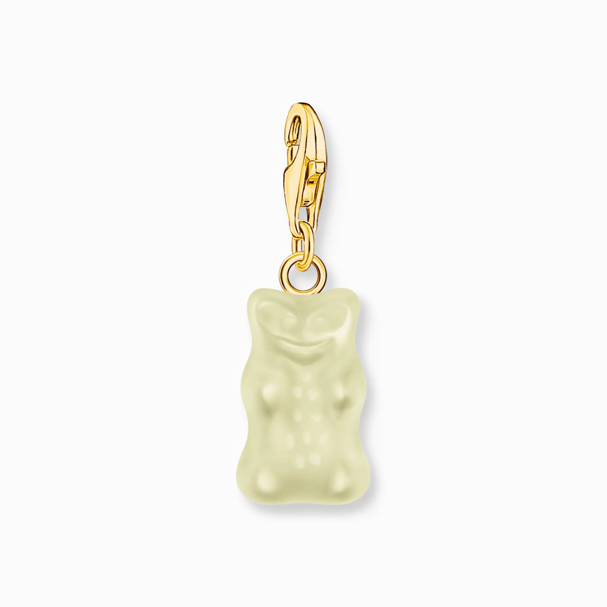 Discount Charm-Goldbären-Anhänger in Weiß vergoldet Charms|Weiß