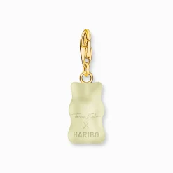 Discount Charm-Goldbären-Anhänger in Weiß vergoldet Charms|Weiß