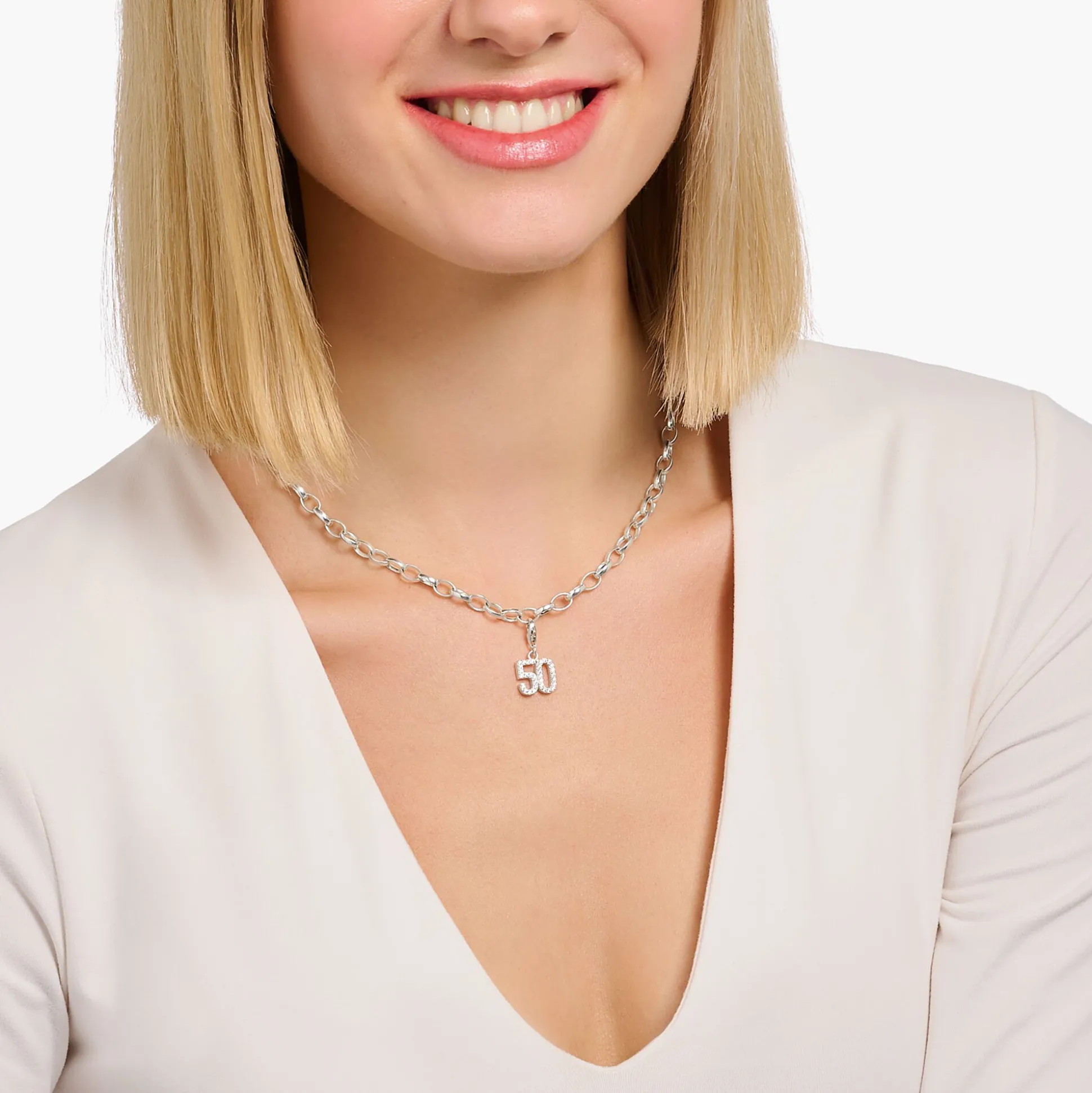 Online Charm-Kette mit Coin Silber Damen Charm Ketten|Charm Ketten