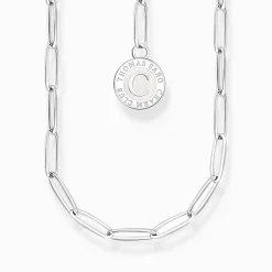 Shop Charm-Kette mit weißem Coin Silber Damen Charm Ketten|Charm Ketten