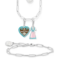 Shop Charm-Kette mit weißem Coin Silber Damen Charm Ketten|Charm Ketten
