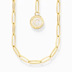 Hot Charm-Kette mit weißem Coin vergoldet Damen Charm Ketten|Charm Ketten
