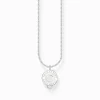 Best Charm-Kette mit weißem Coin Silber Damen Charm Ketten|Charm Ketten