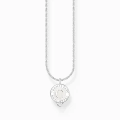 Best Charm-Kette mit weißem Coin Silber Damen Charm Ketten|Charm Ketten
