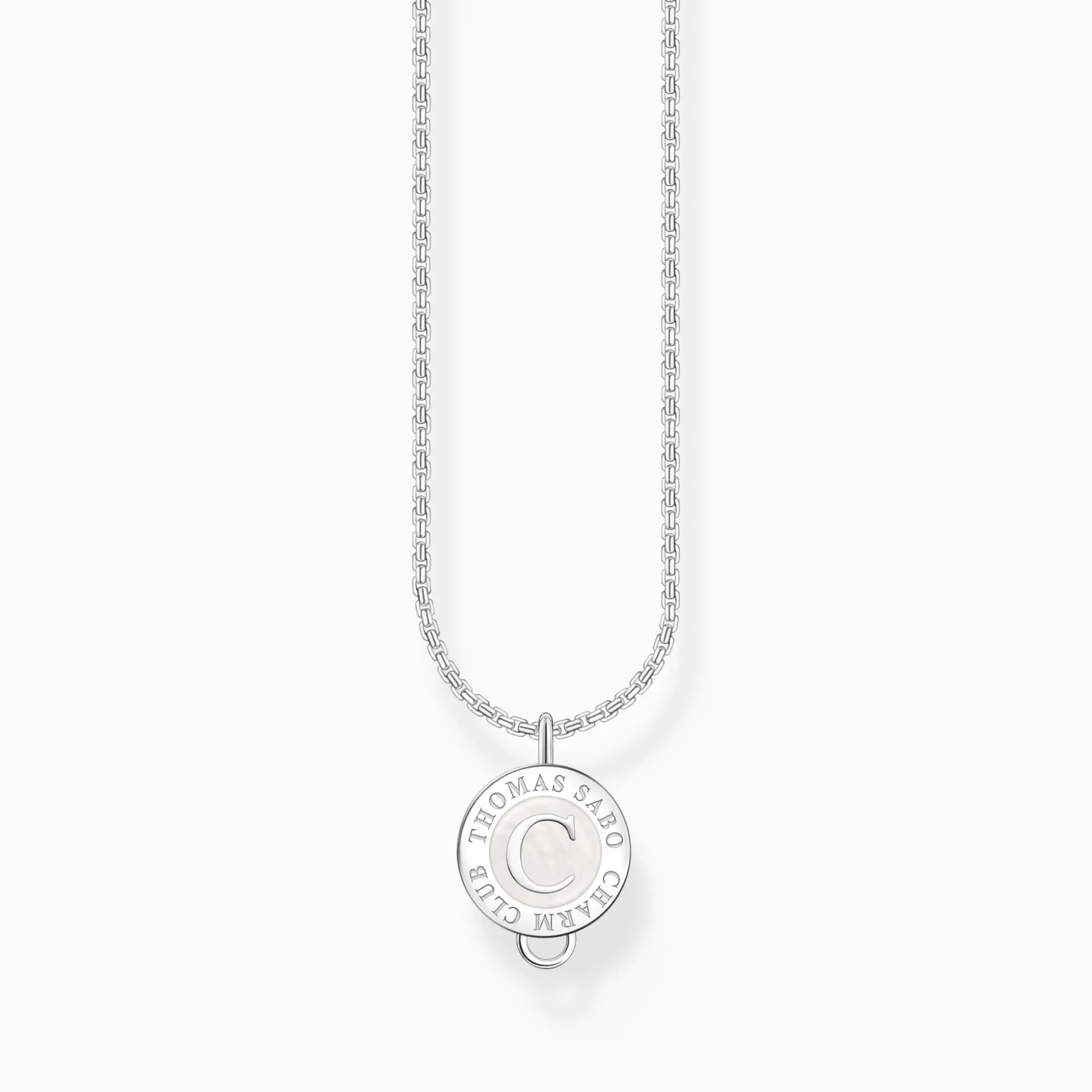 Best Charm-Kette mit weißem Coin Silber Damen Charm Ketten|Charm Ketten