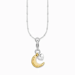 Online Charm-Kette Mond und Herz I Love you to the moon and back Damen Halsketten|Charm Ketten