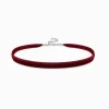 Sale Choker aus rotem Samt Silber Damen Halsketten
