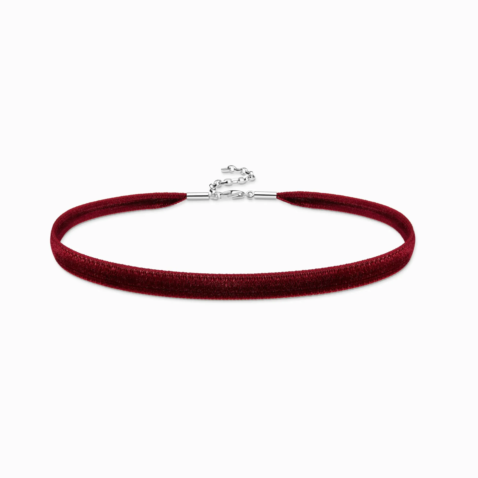 Sale Choker aus rotem Samt Silber Damen Halsketten