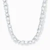 Flash Sale Choker mit weißen Steinen in drei Schliffarten Silber Damen Halsketten|925 Silber