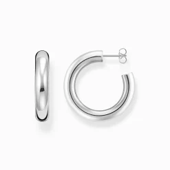 Sale Creolen Chunky mittel Silber Damen Creolen