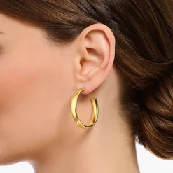 Discount Creolen Chunky mittelgroß vergoldet Damen Creolen