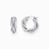 Fashion Creolen gedrehtes Design Silber Damen Creolen