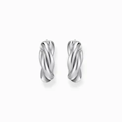 Fashion Creolen gedrehtes Design Silber Damen Creolen