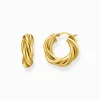 Best Sale Creolen gedrehtes Design vergoldet Damen Creolen|18K Vergoldung - 925 Silber