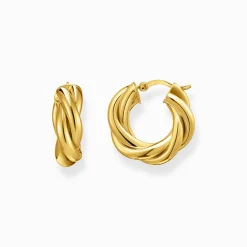 Best Sale Creolen gedrehtes Design vergoldet Damen Creolen|18K Vergoldung - 925 Silber