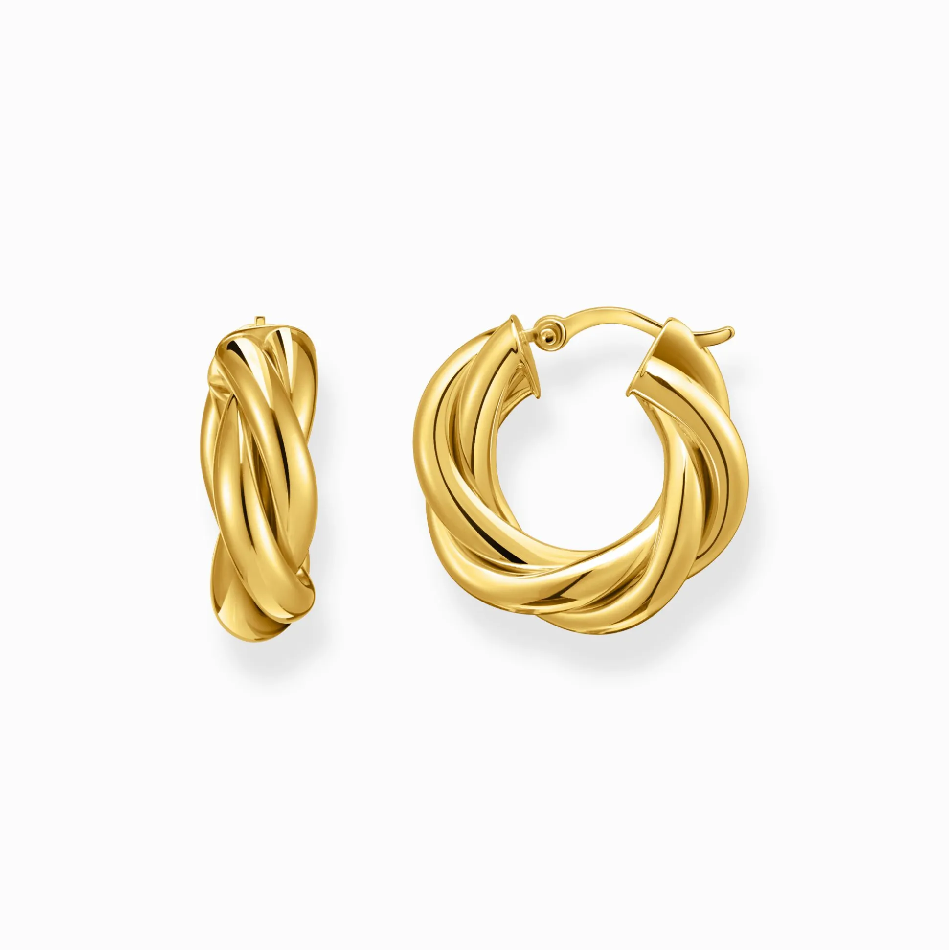 Best Sale Creolen gedrehtes Design vergoldet Damen Creolen|18K Vergoldung - 925 Silber