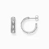 Clearance Creolen Krokodilpanzer-Struktur Silber geschwärzt Herren Ohrstecker & Creolen|925 Silber