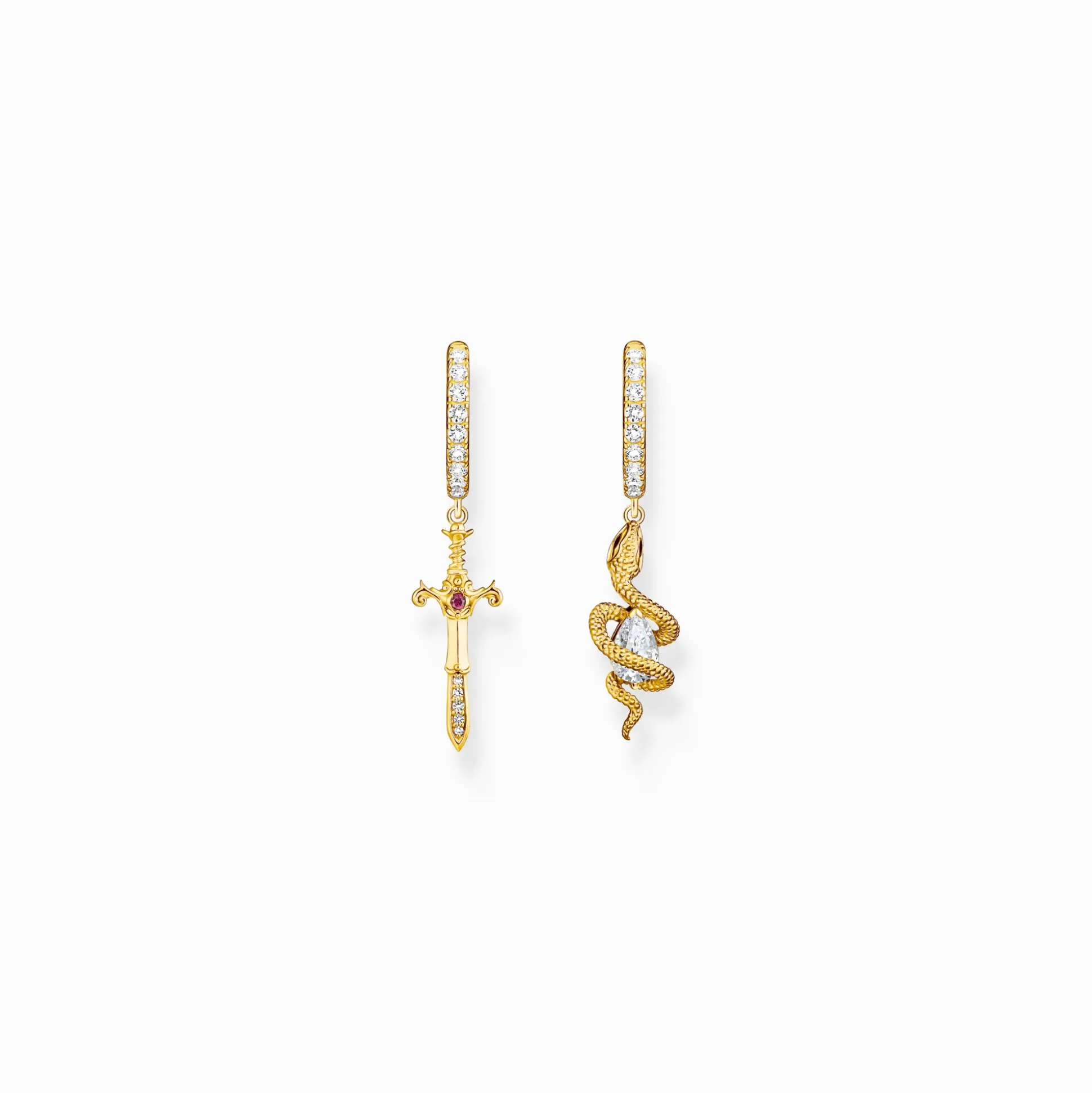 Discount Creolen mit Anhänger Tempting Romance vergoldet Damen Creolen|18K Vergoldung - 925 Silber