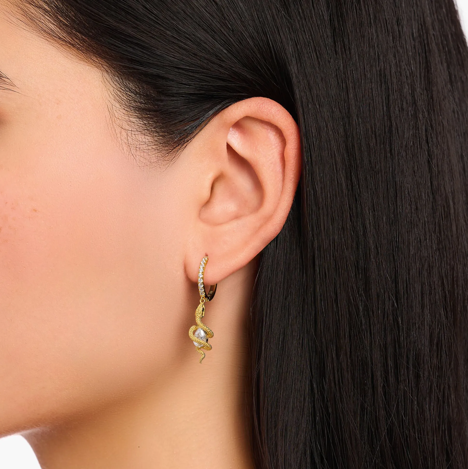 Discount Creolen mit Anhänger Tempting Romance vergoldet Damen Creolen|18K Vergoldung - 925 Silber