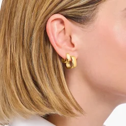 Cheap Creolen mit eckiger Form vergoldet Damen Creolen