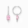 Sale Creolen mit pinken und weißen Steinen Silber Damen Creolen