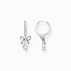 Best Sale Creolen mit Schleifen-Anhänger Silber Damen Creolen|925 Silber