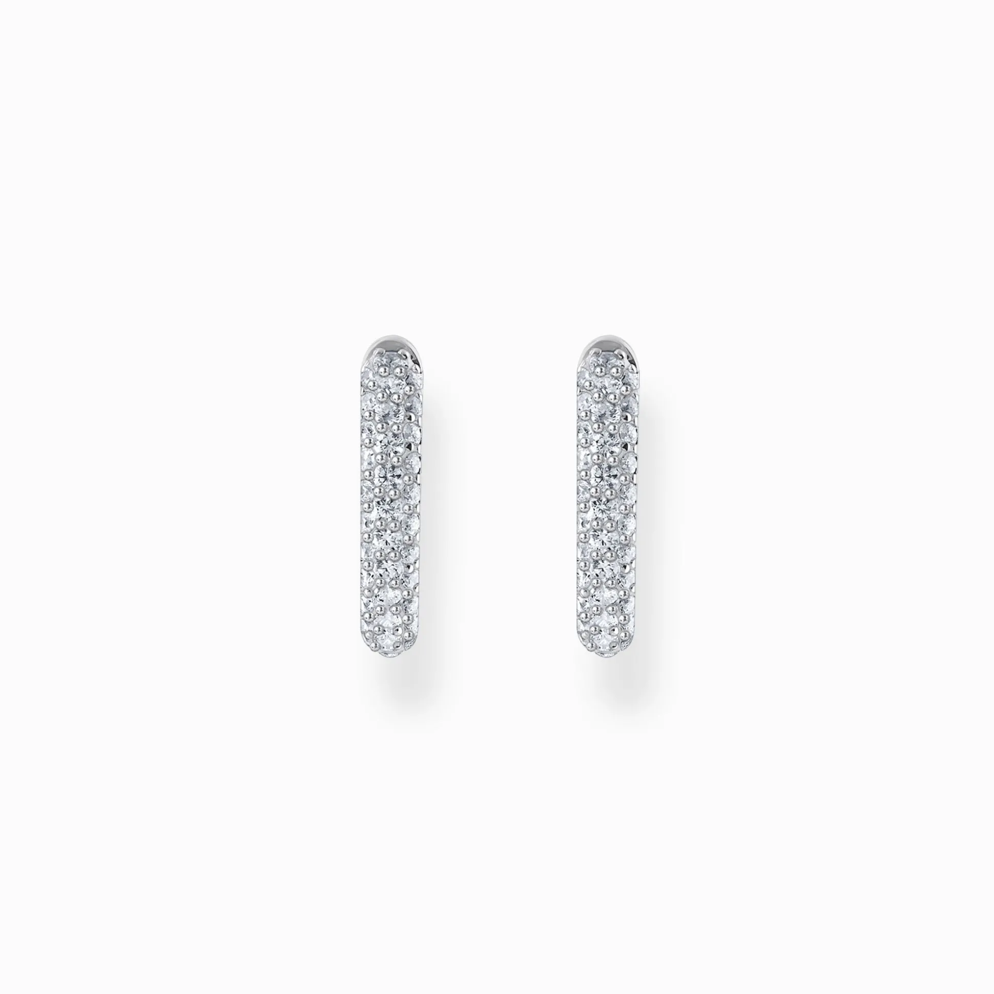 Clearance Creolen mit weißem Zirkonia-Pavé Silber Damen Creolen|925 Silber