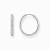 Fashion Creolen mit weißem Zirkonia-Pavé Silber Damen Creolen