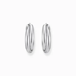 Store Creolen verschlungenes Design Silber Damen Creolen