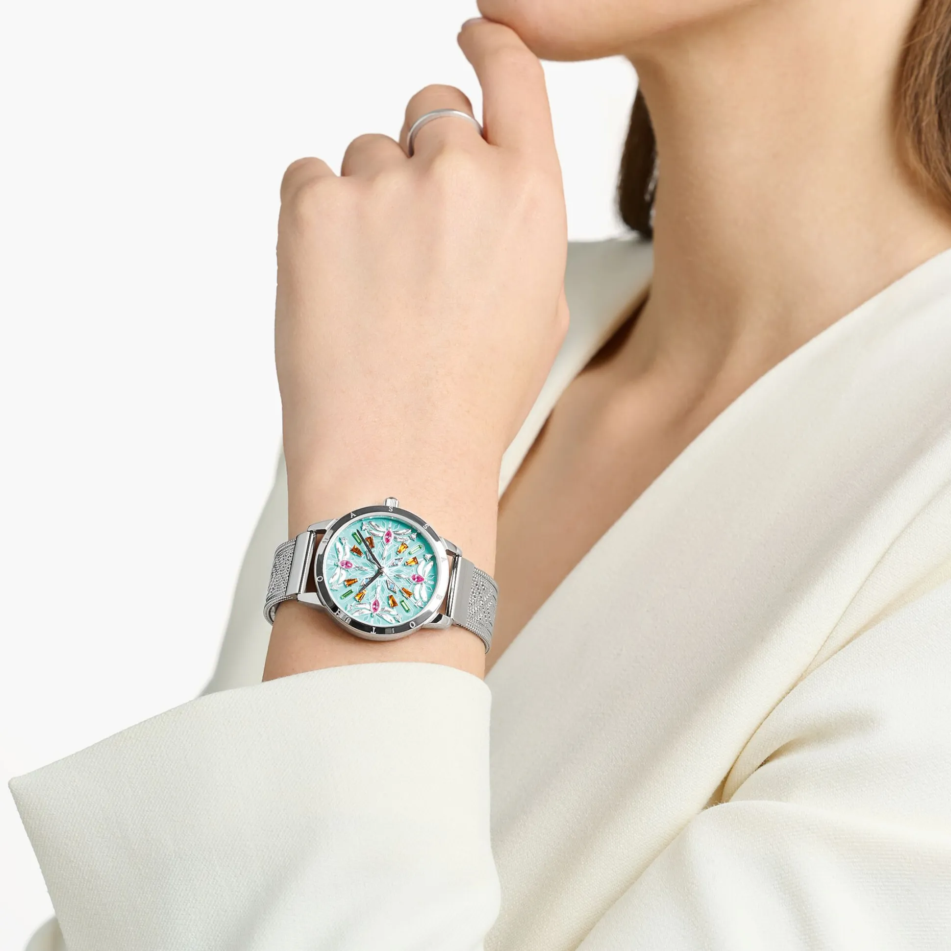 Cheap Damenuhr Kaleidoskop Libelle türkis silberfarben Damen Uhren|Damenuhren