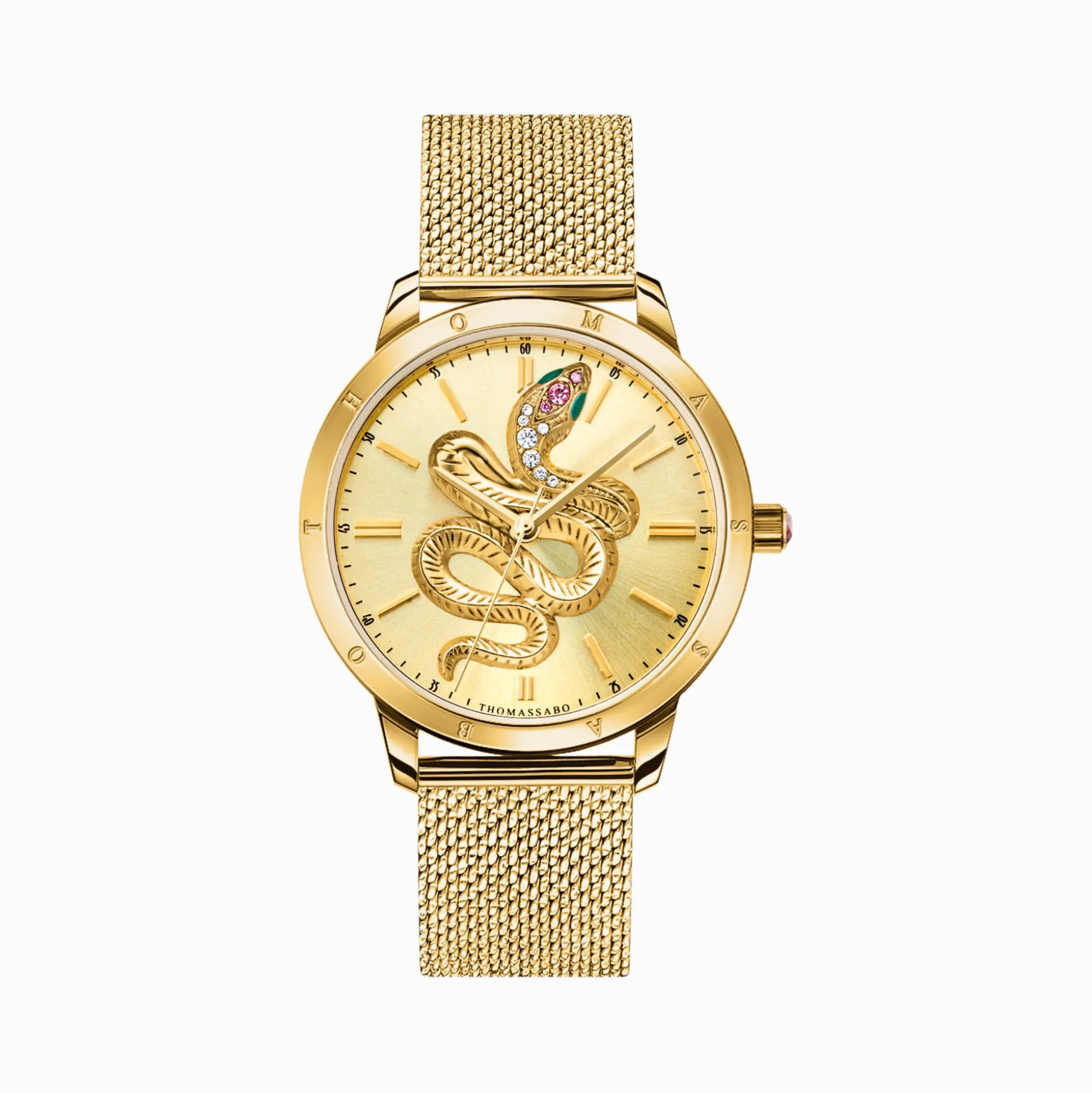 Store Damenuhr Schlange in 3D-Optik gelbgoldfarben Damen Uhren|Damenuhren