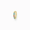 Hot Einzel Creole farbige Steine gold Damen Creolen|18K Vergoldung - 925 Silber
