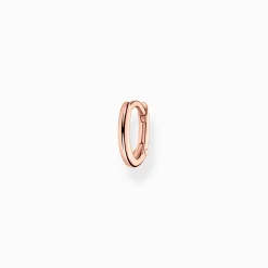 Best Einzel Creole klassisch roségold Damen Creolen|18K Rosé-Vergoldung - 925 Silber