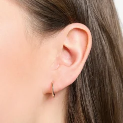 Hot Einzel Creole klassisch roségold Damen Creolen|18K Rosé-Vergoldung - 925 Silber