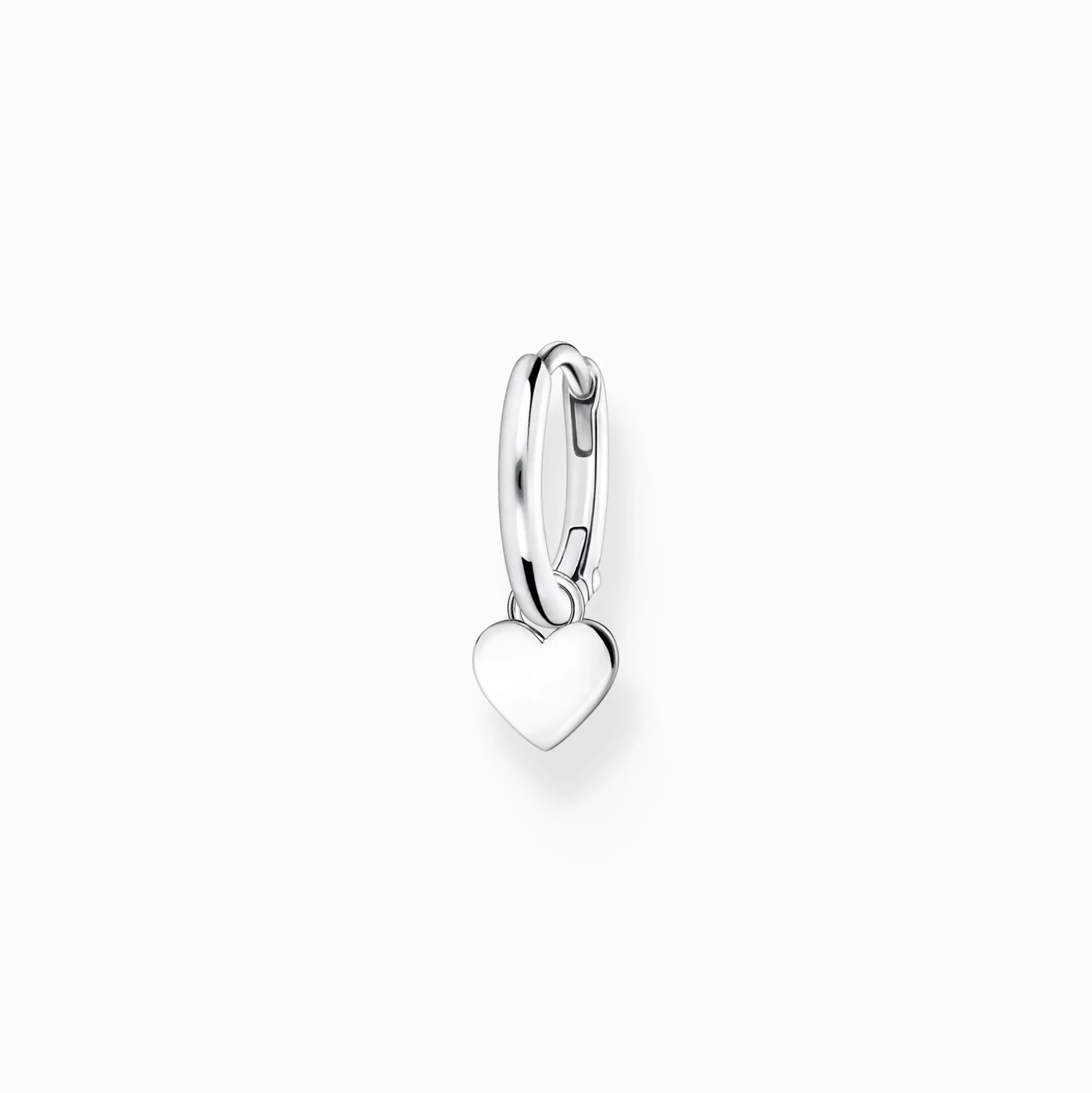 Discount Einzel Creole mit Herz Anhänger silber Damen Creolen|925 Silber