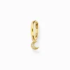 Clearance Einzel Creole mit Mond Anhänger gold Damen Creolen