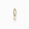 Fashion Einzel Creole mit Stern Anhänger gold Damen Creolen