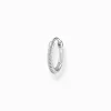 Fashion Einzel Creole Seil silber Damen Creolen