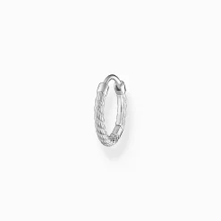Fashion Einzel Creole Seil silber Damen Creolen