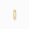 Sale Einzel Creole weiße Steine gold Damen Creolen|18K Vergoldung - 925 Silber
