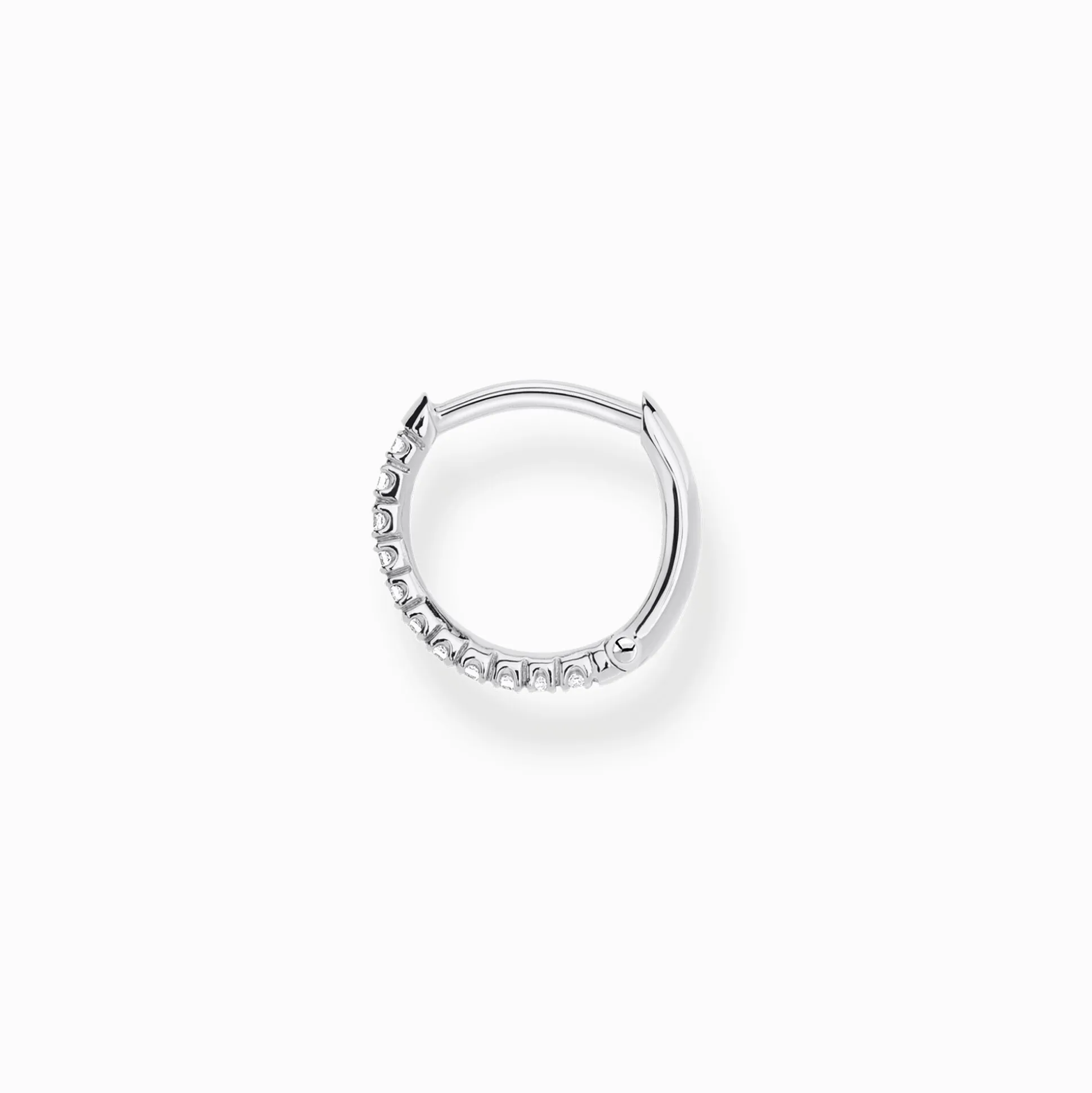 Cheap Einzel Creole weiße Steine silber Damen Creolen